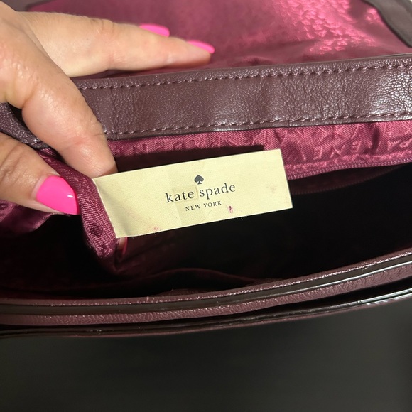 EUC Kate Spade Burgundy/Ox Blood Leather With Suede Accents Crossbody - Picture 12 of 12